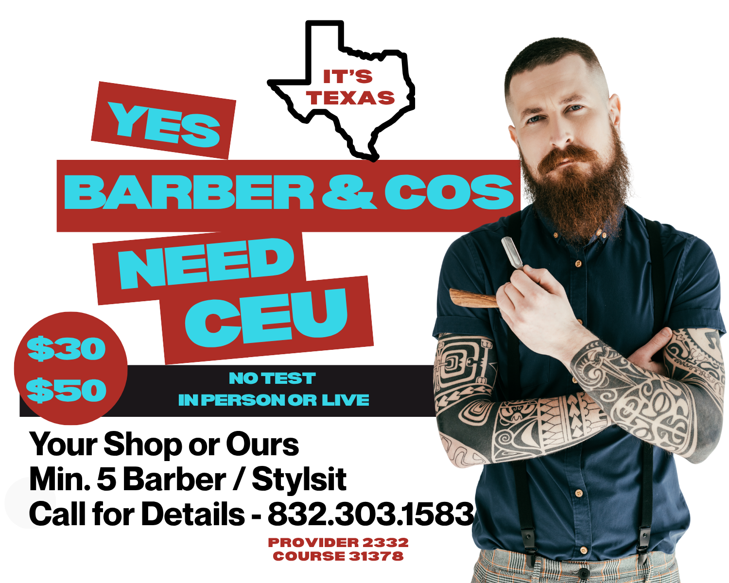 2 & 4 CEU Hours — Texas License Renewal